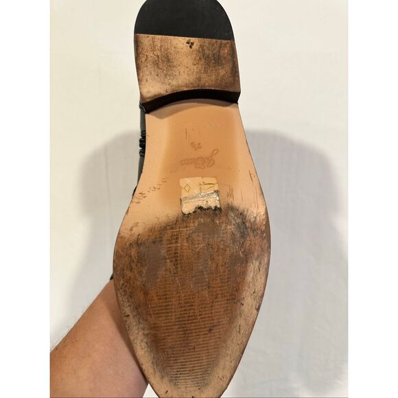 J.Crew Multi Buckle Black Leather Zip Boots/Booties, Size 7.5 - Picture 9 of 12